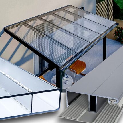 Doppelstegplatten 16 mm Acrylglas C-Struktur Terrassenüberdachung